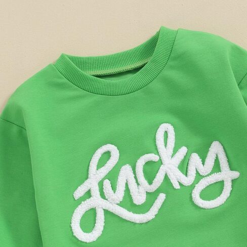 ملابس DuAnyozu St Patrick's Day للأطفال الأولاد والبنات، سترة بأكمام طويلة محظوظة، بدلة رومبير كبيرة الحجم، ملابس ربيعية للرضع in Kuwait