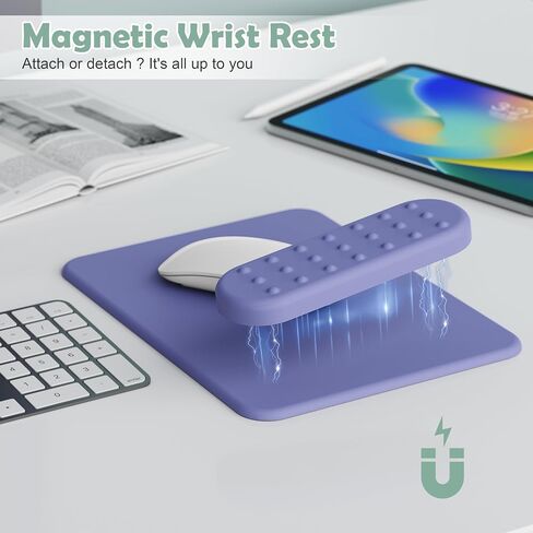 HONKID Mouse Pad with Removable Magnetic Wrist Rest, Ergonomic Mousepad with Wrist Support, Pain Relief Mousepads with Memory Foam Wrist Rest Pad and Non-Slip Base, Perfect for PC, Laptop,White in Saudi Arabia