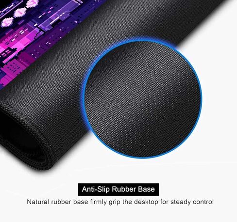 لوحة ماوس كبيرة باللون الأرجواني للرسوم المتحركة اليابانية للمكتب، لوحة مكتب فنية بكسل شارع نيون طوكيو، لوحة ماوس ألعاب كبيرة مقاس XXL، سجادة مكتب Skyline City، 35.4 × 15.7 بوصة، Retro Vaporwave in Kuwait