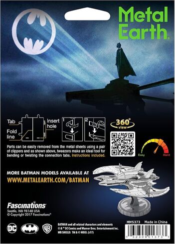 Fascinations Metal Earth Batman 1989 Movie Batwing 3D Metal Model Kit Bundle with Tweezers in Saudi Arabia
