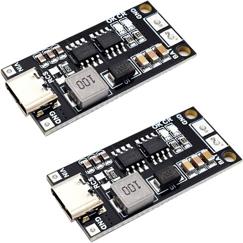 Adeept Type-C USB-C 2S 2A 18650 21700 3.7V Lithium Battery Charge Module Charging Board Step-Up Boost Li-Po Polymer USB C to 8.4V - 2PCS in Saudi Arabia