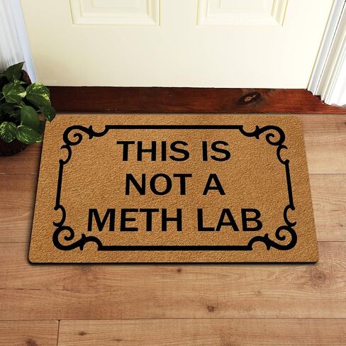 This is Not a Meth LAB Funny Doormat for Entrance Way with Non Slip Backing Indoor/Outdoor Welcome Mats Home and Office Decorative Rug 23.6 in(W) X 15.7 in(L) in Saudi Arabia