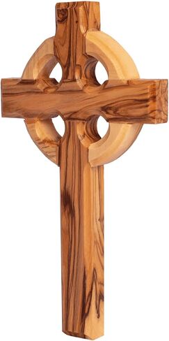 Carved Celtic Irish Wall Cross Bible Olive Wood Handmade from Holy Land Jesus Jerusalem Blessed Christian Souvenir Gift Decor Ornament 6,5" in Saudi Arabia