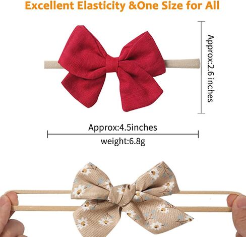 20PCS Baby Headbands Baby Girls Bows Hairbands Soft Nylon Elastic Handmade Baby Bows Hair Accessories for Newborns Infants Toddlers and Kids (A) in Kuwait