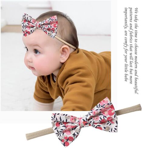 20PCS Baby Headbands Baby Girls Bows Hairbands Soft Nylon Elastic Handmade Baby Bows Hair Accessories for Newborns Infants Toddlers and Kids (A) in Kuwait