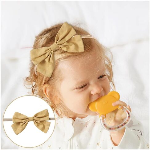20PCS Baby Headbands Baby Girls Bows Hairbands Soft Nylon Elastic Handmade Baby Bows Hair Accessories for Newborns Infants Toddlers and Kids (A) in Kuwait