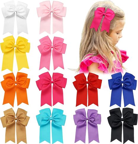فيونكات شعر مقاس 15.24 سم للفتيات من إكسسوارات شعر الأطفال الصغار بشريط Grosgrain مع مشابك التمساح in Kuwait