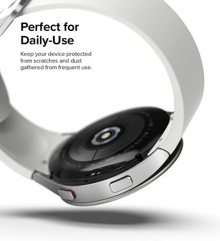 تصميم Ringke Bezel متوافق مع ساعة Samsung Galaxy Watch 5 44 مم وGalaxy Watch 4 (44 مم) غطاء حلقة لاصق مضاد للخدش [الفولاذ المقاوم للصدأ] - فضي [44-01] in Saudi Arabia