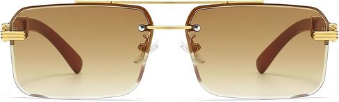 Gleyemor Mens Rimless Rectangle Sunglasses Fashion Frameless Square Glasses for Men in Kuwait