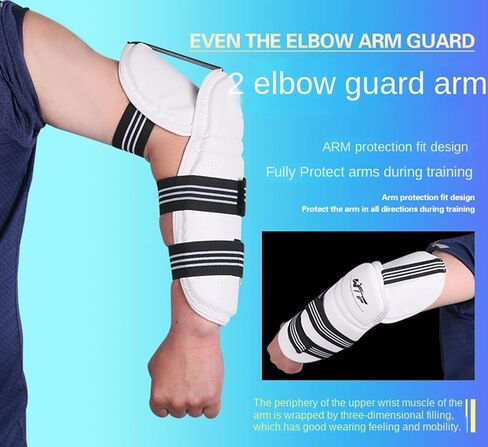 KeuLEn Taekwondo Extra Long Arm & Elbow Protectors, Martial Arts Karate Training Football Protective Sleeve Arm Guards Pads Gym Team Match Sparring Gear for Adult Men Women Youth Kids in Saudi Arabia