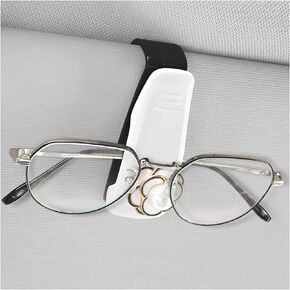 AICEL Car Sunglasses Holder, 2 Pack Camellia Sun Visor Ticket Card Glasses Hanger Clips, Universal Multi Purpose Automotive Eyeglass Organizer Mount Clip, Car Accessories for Most Vehicles