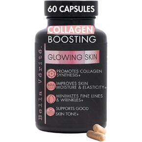 Bella Vérité Glowing Skin | Collagen Boosting Skin Supplement | Made in USA | Antioxidant & Astaxanthin for Radiant Complexion, Wrinkles, Dryness & Anti-aging | 60 Capsules for Adults, 1 Month Supply