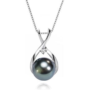 Gifts for Women-Tahitian-Black-Pearl-Necklace-Black-Pearl-Earrings Gift for Wife Wedding Birthday Anniversary-Mom Girlfriend Her