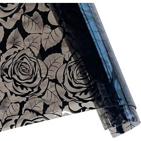 ONEART | Blue Rose Leather Vinyl Roll 12" x 54" Transparent PVC Vinyl Fabric for Cosmetic Bags, Bows, DIY Projects
