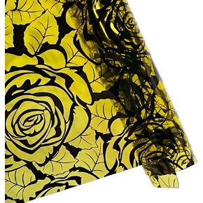 ONEART | Blue Rose Leather Vinyl Roll 12" x 54" Transparent PVC Vinyl Fabric for Cosmetic Bags, Bows, DIY Projects