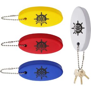 4pcs Boat Key Floating Keychain, Float Boating Key Chain Foam PU Rescue Tube Fishing Surfing Sailing Boat Outdoor Water Sports Accessories Floating Keychain (4 Colors)