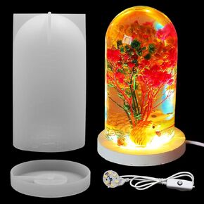 3 قطع من حامل مصباح قالب سيليكون من الراتنج الكروي الكبير للحفاظ على الزهور مع USB DIY من الإيبوكسي لتزيين سطح المكتب وديكورات المنزل، XH-161 in Kuwait