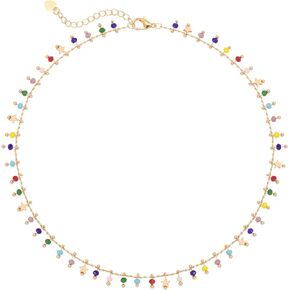 Choker Necklace for Women 18K Gold Plated Summer Necklace Dainty Chain Necklaces for Teen Girls Choker Jewelry Gift for Women