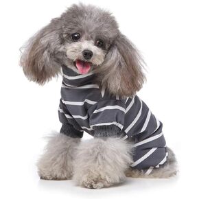 Dog Costumes Four-Legged Clothes Turtleneck Color Stripes Shirt Soft Puppy Pajamas Spring Summer Pet Blouse