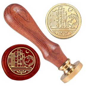 Crown Wax Stamp, 1" Removable Brass Stamp Head with Wood Handle Retro Vintage Wax Sealing Stamp for Envelopes Invitation Cards Wine Packages Greeting Cards Wedding