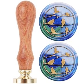 Wax Seal Stamp, LONBEIIFY Butterfly Wreath Wax Stamp, Vintage 25mm Removable Brass Stamp Head with Wood Handle, Great for Wedding Invitations, Envelopes Wine Packages, Gift Wrapping (Butterfly)