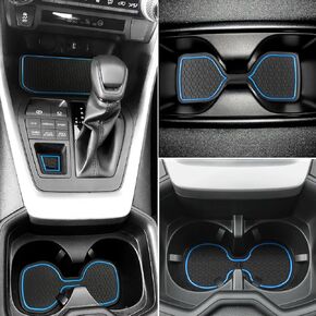 Auovo Anti Dust Mats for Toyota RAV4 Accessories 2024 2023 2022 2021 2020 2019 Custom Car Cup Holder Insert Liner Coaster Center Console Door Pads (14pcs/Set)(red)