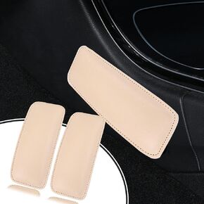 2 PCS Car Knee Leg Elbow Cushion, Car Door Center Control Leg Pad, Soft Leather Relieves Sore Leg Cushion, Universal Supporting Comfort Pillow for Most Cars (Beige)