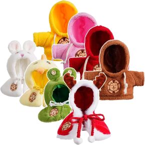 Cape & Hoodie Outfit Set for Eilik - 4 Pcs Furry Hoodie in Four Colors & 4 Pcs Furry pet Cape in Four Styles. Ideal for Dressing Eilik and Other Suitable Toys.