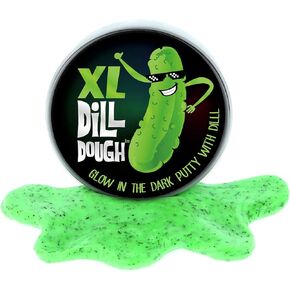 XL Dill Dough Putty Glow in The Dark Stress Relief Toys for Girlfriends Green Pickle Stocking Stuffers for Women Adults Real Dill Weird Best Friend Gag Ideas