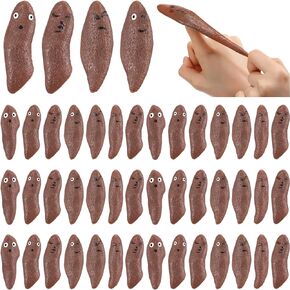 Sotiff 42 Pieces Finger Slingshot Novelty Toys Fake Toy Ornament Slingshot Prank Toys Fingers Stretchy Funny Rubber for Flying Game and Party Favor, 2.56 x 0.79 Inch(Brown)