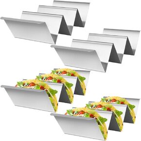 6/12/24 Pack Taco Holder Set, Large Colorful Taco Tray, Taco Stand Each Can Hold 2 or 3 Tacos, Food Grade PP Material, Taco Tray Holder, Tacos Holder for Party, Dishwasher and Microwave(12 Pack)