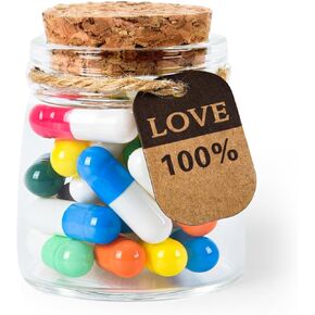 Valentines Day Gifts for her him, Capsules Love Letter message,Capsules Message Love Letter Pills in a Glass Bottle for Valentines Birthday Anniversary Graduation