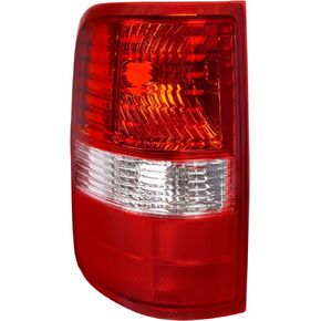 KUAFU Passenger Side Taillight Compatible with 2004-2008 Ford F150 F-150 Replacement for 5L3Z13404CA 6L3Z13404BA FO2801182 Halogen Tail Light Rear Brake Lamp Red Lens+Clear Lens Plastic