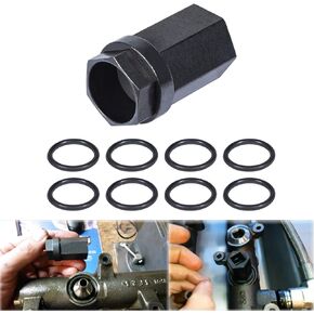 Yoursme for 2003-2007 Ford 6.0L Diesel Nipple Cup Socket Kit High Pressure Oil Rail Ball Tube Repair with 1/2" Drive Socket and Heavy Duty Viton O-Rings Leakproof