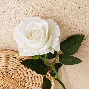 10 Pieces Artificial Flowers Fake Rose Flower Green Roses Bouquet for Valentine's Day Birthday Party Wedding Engagement Home Dinning Table Decoration (Green, 10 PCS)