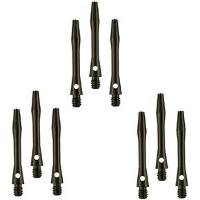 Aluminium Shafts, Metal Stems, Anodised, Short, Black, (3 Sets)