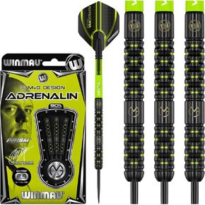 WINMAU Michael Van Gerwen MvG Adrenalin 24 Gram Tungsten Darts Set with Flights and Stems (Shafts)