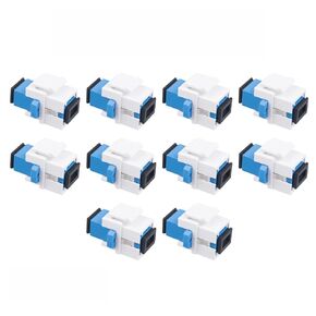 10-Pack SC/UPC Fiber Optic Coupler Keystone Jack Modular for Patch Panels and Wall Plates LC Simplex Singlemode