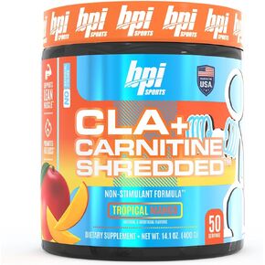 BPI Sports CLA + كارنيتين تمزيقه يدعم العضلات الهزيلة ويعزز فقدان الدهون - لكمة الفاكهة (14.1 أونصة. / 50 حصة)