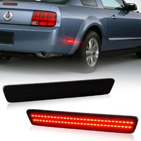 Gempro LED Side Marker Lights for 1999-2004 Ford Mustang Rear Bumper Marker Parking Lamps Smoked Len, 2PCS (Red Led)
