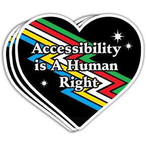 (Set of 3) Accessibility is A Human Right Stickers Mental Health Awareness Disability Stickers Disability History Month Stickers Disability Pride Stickers Gift Bumper Stickers 3"x4"