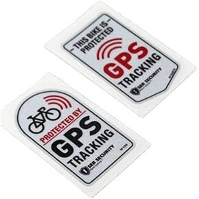 (2Pcs) Warning GPS Tracking Sticker | Tracker Alarm | car - Bike - Motorcycle Protected Bumper Sticker 3 in x 3.5 in