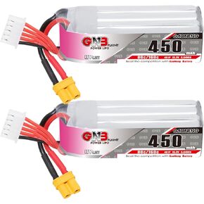 GAONENG GNB 4S 15.2V HV 450mAh 80C XT30 بطارية ليبو طويلة النوع لـ Cinewhoop FPV Racing Drone Mini Micro FPV1.6 إلى 2.5 بوصة المروحة بدون طيار