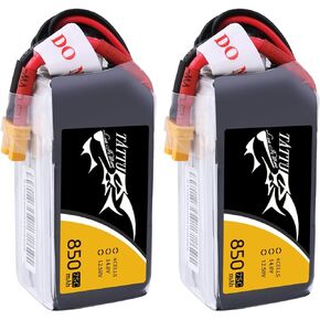 TATTU 14.8V 4S 75C 850mAh LiPo Battery Pack with XT30 Plug(2 Pcs)