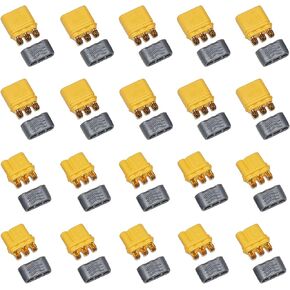 10 Pairs Amass MR30 Plug Male and Female Connector with Sheath for RC Lipo Battery RC Multicopter