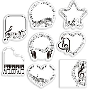 8 Pieces Music Themed Sticky Notes, Self-Adhesive Writing Notepads with Musical Notes Design, Memo Pads Essentials for Student, Teacher, to-do List, Reminder, Choir Gift, Appreciation Gifts