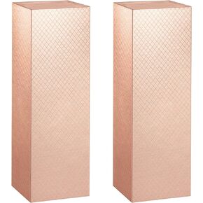 ROSEGLD 2 Wine Gift Boxes 13x4.1x3.8 Inches, Bottle Gift Boxes for Liquor and Champagne, Magnetic Closure Collapsible Gift Boxes (Glossy Rose Gold with Lattice Texture)