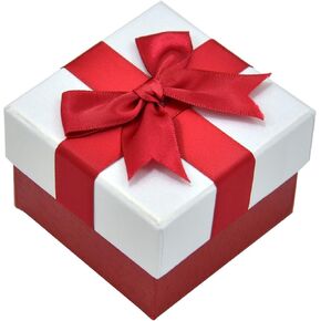 Jewelry Package Paper Gift Box Red Ribbon Bow-Knot 3-Inch by 3-Inch
