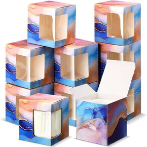 Harloon 36 Pack Mug Boxes for Gifts Coffee Mugs Boxes Gift Boxes for Shipping Sublimation Mugs Transparent Wine Glass Gift Packaging Box for Blanks 11oz, 12oz, 15oz Gift Wrapping (Marble)