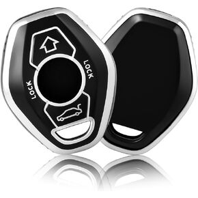 OFFCURVE Key Fob Cover for BMW, Special Key Fob Case Cover Holder for BMW 3 5 7 Series M3 M5 M6 X3 X5 Z3 Z4 Z8 E Series E38 E39 E46 Z3/Z4 E83 E53 Smart Car Accessories, Black